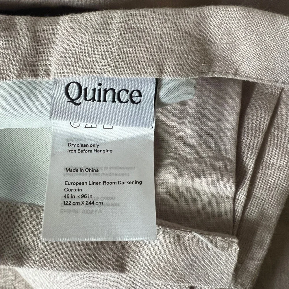 Quince European Linen Room Darkening Curtain Tan 48 x 96